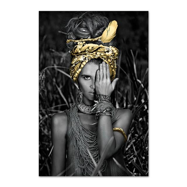 

Женская художественная картина в этническом стиле с принтом на холсте, черно-белая картина, постеры и принты, современный домашний декор для гостиной 20x30cm