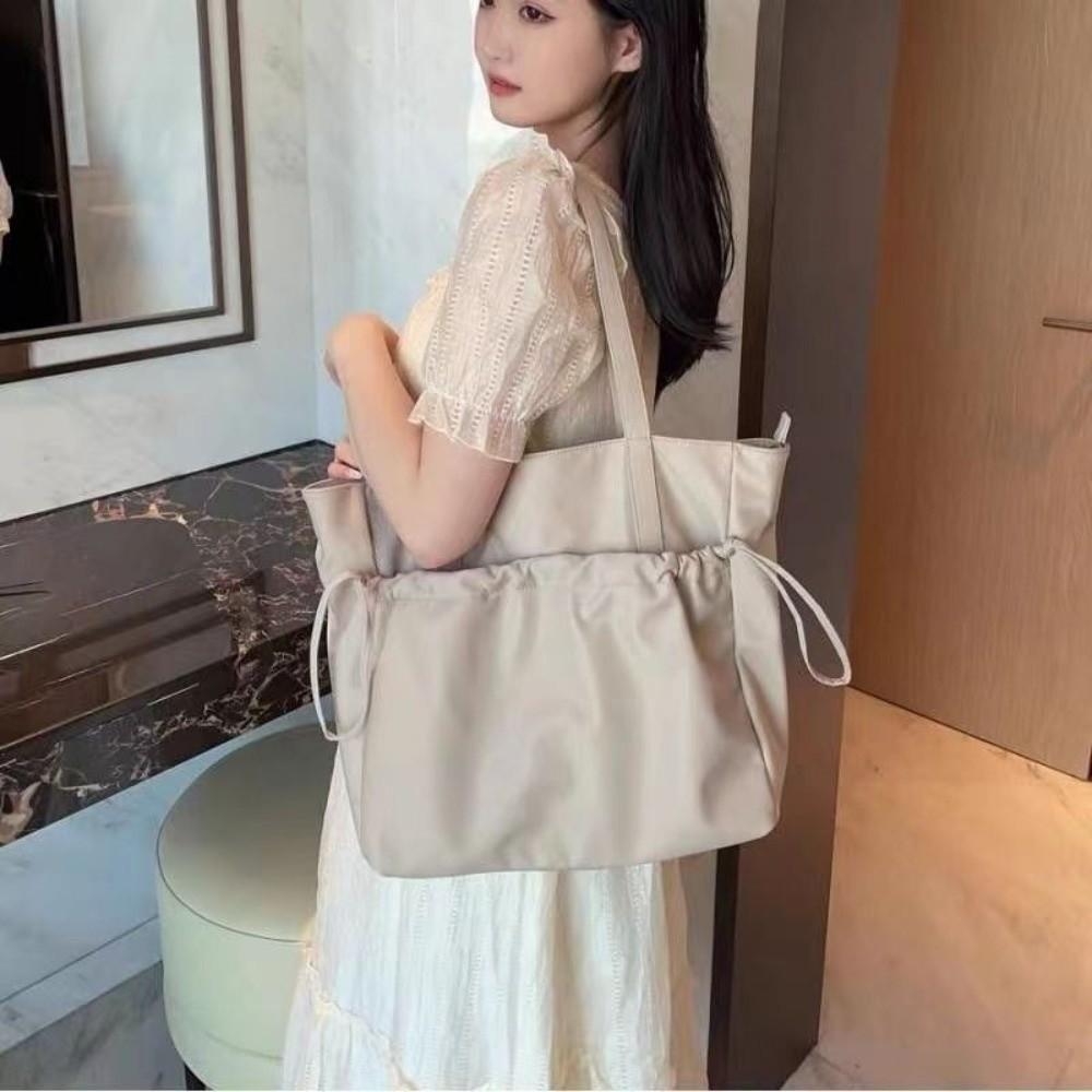 Zipper Nylon Shoulder Bag Multi-Pocket Storage Pouch Fashion Large Capacity Tote Bag  Work