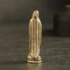 Vintage Blessed Virgin Mary Figurines Statue Small Ornaments Brass Holy Mother Religion Faith Buddha Home Decor