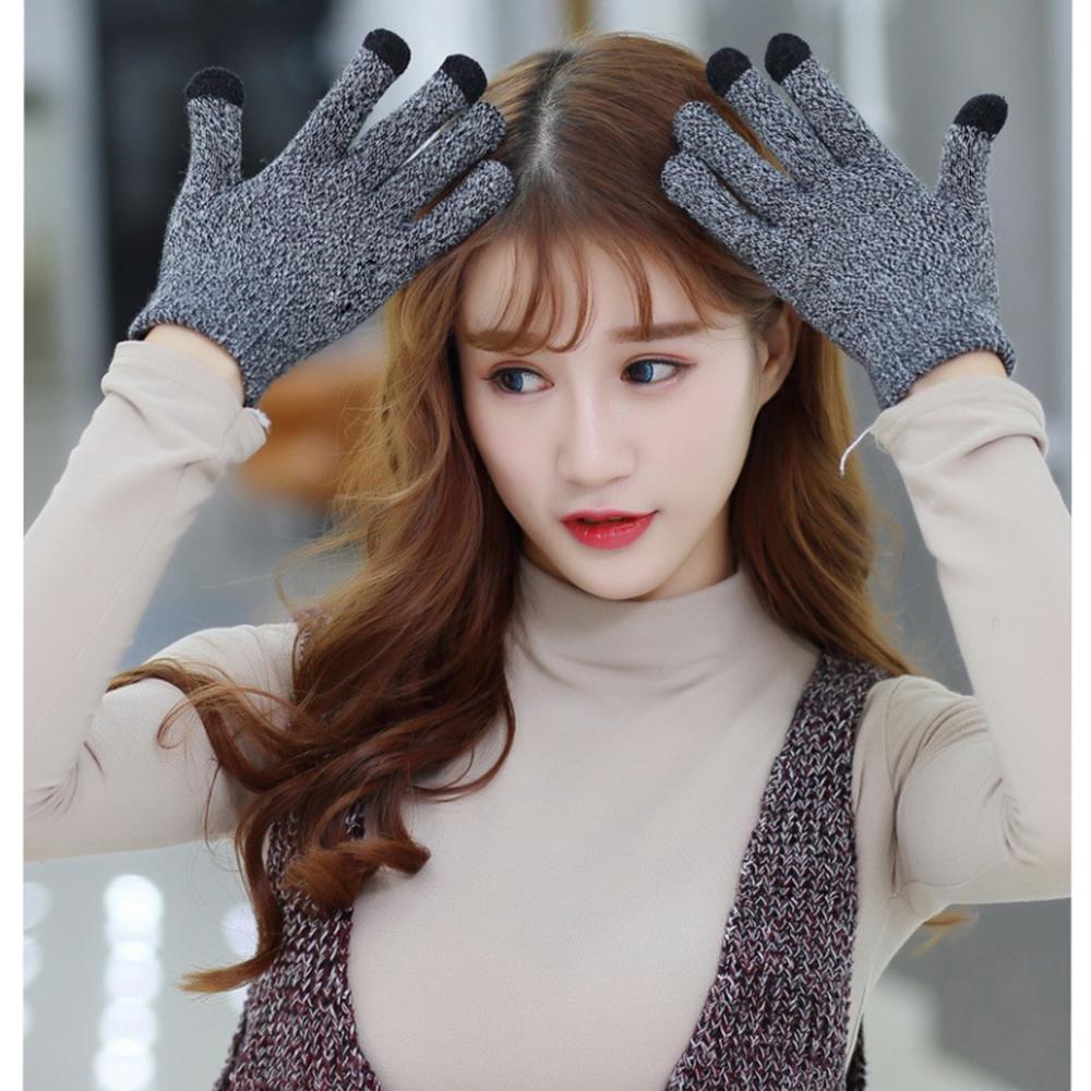Men Women Winter Warm Gloves Knit Fleece Lined Full Finger Touch Screen Gloves Men Women Winter Warm Gloves Knit Fleece Lined Full Finger Touch Screen Gloves