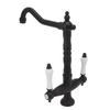 Antique Brass Basin Faucet Double Handle One Hole European Style Hot and Cold Water Tap for