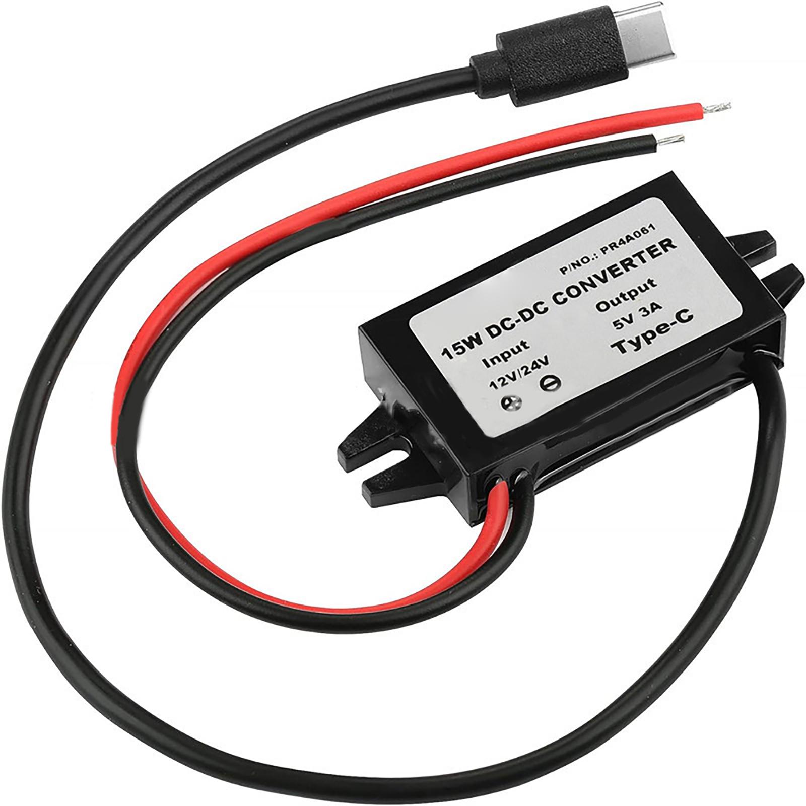 

DC 12V 24V to 5V USB C 5A понижающий преобразователь водонепроницаемый адаптер питания высокоэффективный адаптер питания 15 Вт для автомобильных устройств