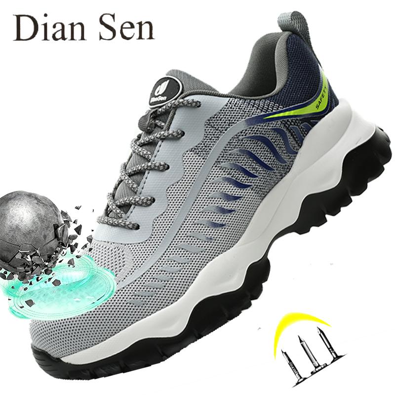 Steel Toe Shoes for Men Lightweight Breathable Sneakers Comfortable Anti-smash Industrial Work Safety Shoes for Construction