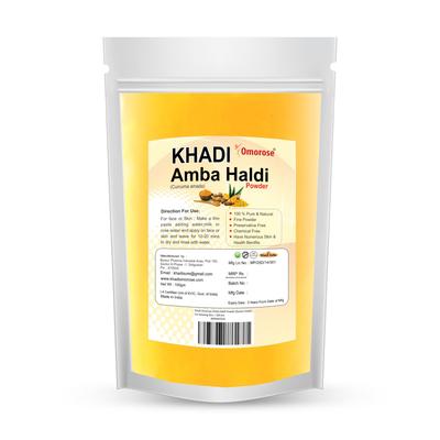 Khadi Omorose Kasturi Haldi (Amba Haldi) Powder | For Glowing Skin | 100 Gm