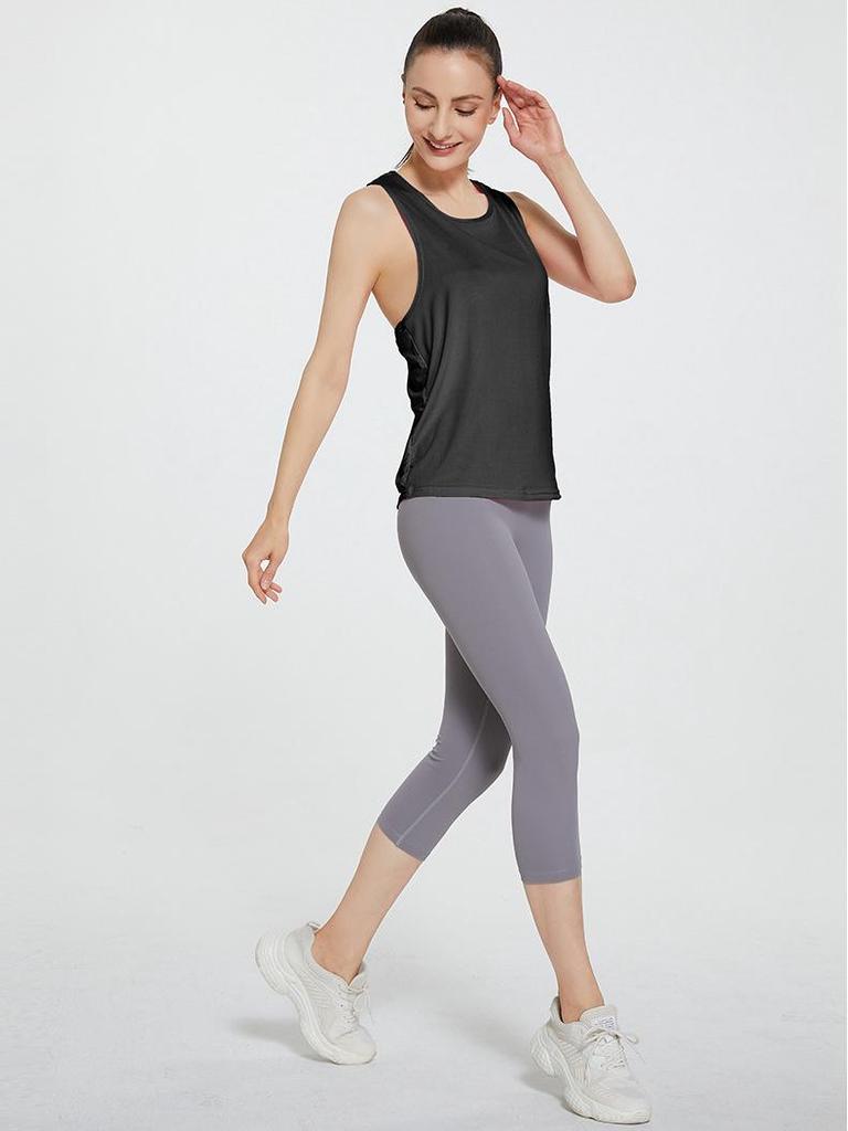 Women's Plus Size Yoga Tank Top - Beautiful Back, Sleeveless Sports Fitness Outerwear