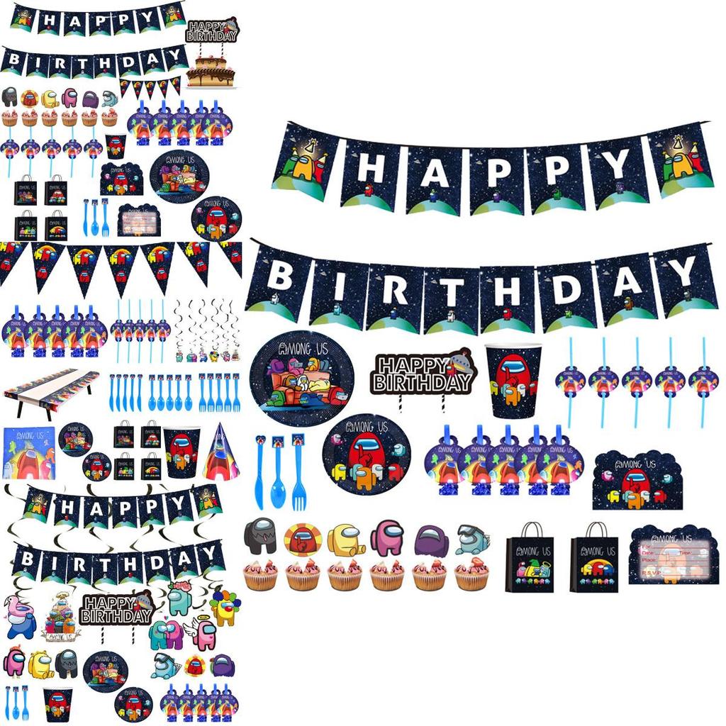 Fête Thème Anniversaire Fournitures Décoration Enfants Assiette Nappe Bannière