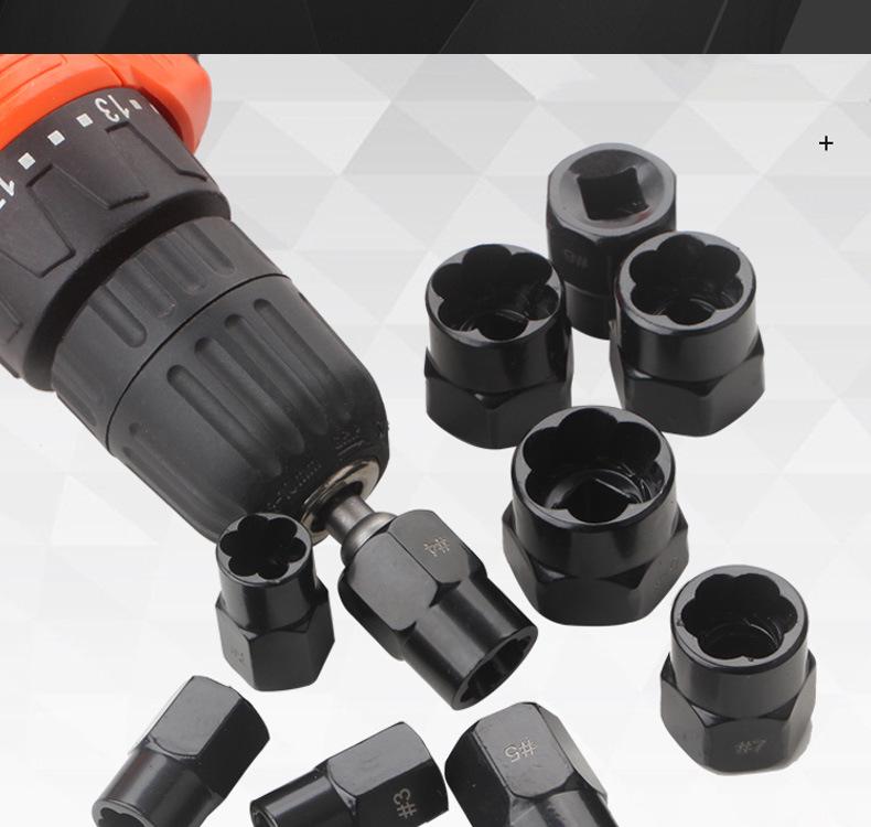10-Piece Nut & Bolt Extractor Set for Damaged Screws
