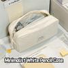 Solid Color Pencil Case Portable Stationery Organizer Adorable Pen Bag  Students Supplies