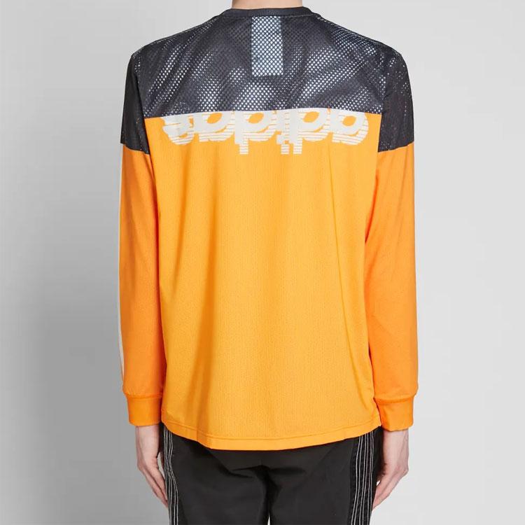 Adidas Originals X Alexander Wang Breathable Letter Print Stripe Splice Long Sleeve T-Shirt Men Tops Yellow DT9485