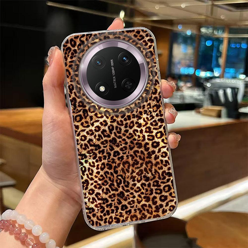Gold Leopard Fashion Women Phone Case for Honor 400 200 90 Smart Pro Magic7 6 70 Lite X9a X9c X9b X8b X8a X8c X7c X7b X6c Cover