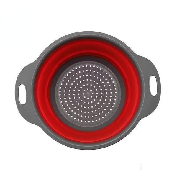 Silikonový skládací koš na zeleninu Skládací mycí odkapávač s rukojetí filtr na ovoce a zeleninu