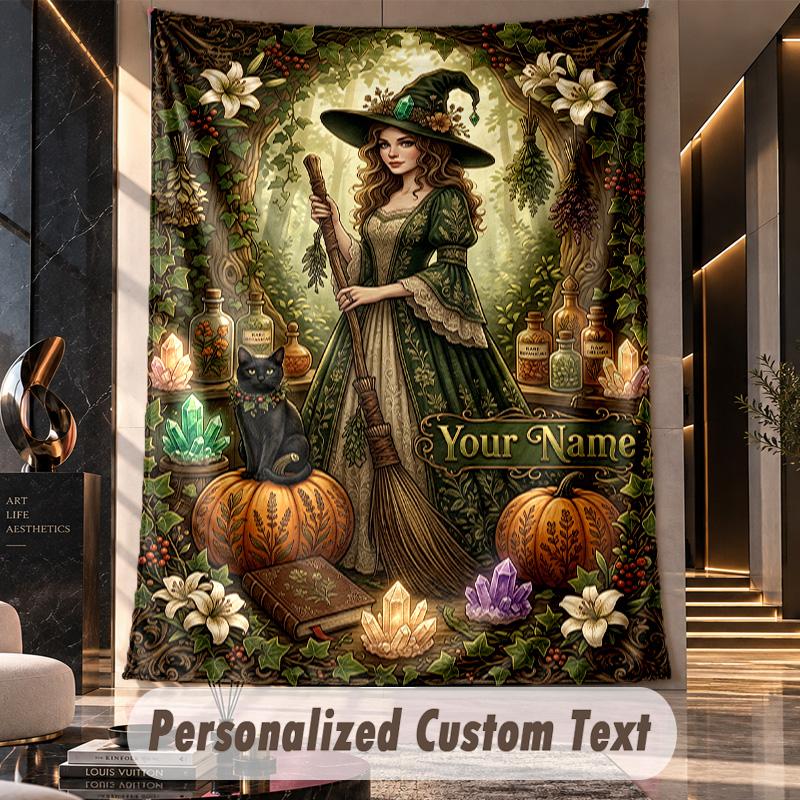 Witchcraft (121) Theme Custom Tapestry Personalized Custom Name Text Wall Hanging Tapestry Home Decor Background Cloth