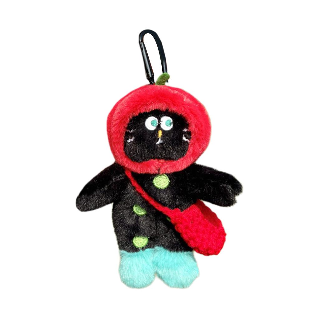 Figlarny Pluszowy Kot Brelok Ozdoba na Torbę Moda Ozdoby na Klucze Zawieszka Urok do Torby Lalki Prezent dla Modnej Osoby