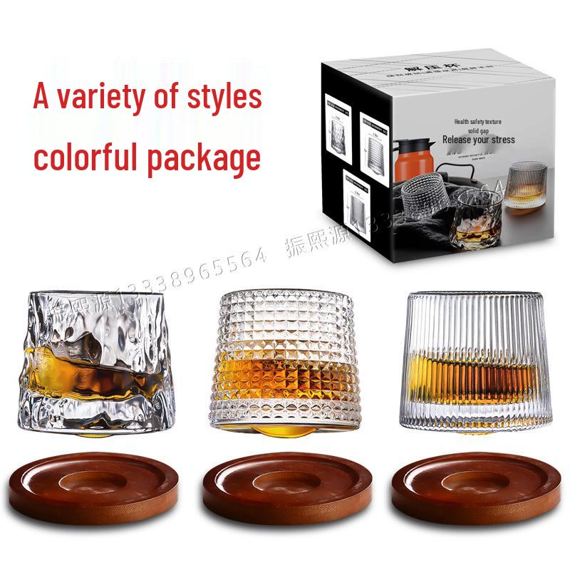 Kreatives Verdrehtes Whiskeyglas mit Fuß – Rotierende Transparente Bar-Tasse