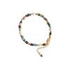 Fashionable Colorful Beads Natural Pearls Necklace Bracelet for Women Retro Gold Chain Jewelry Special Gifts Wear