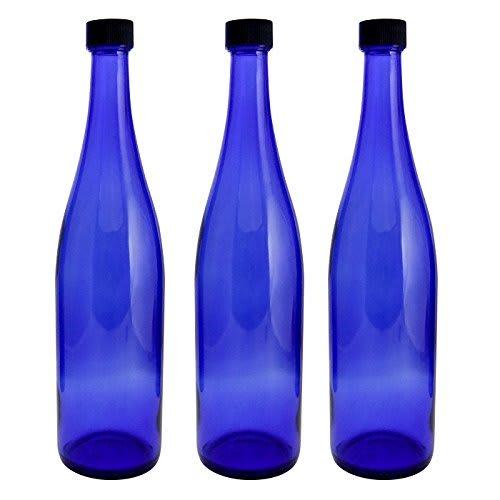 

Long S720CBT Blue Bottle -Set of 3- (Black Screw Cap)