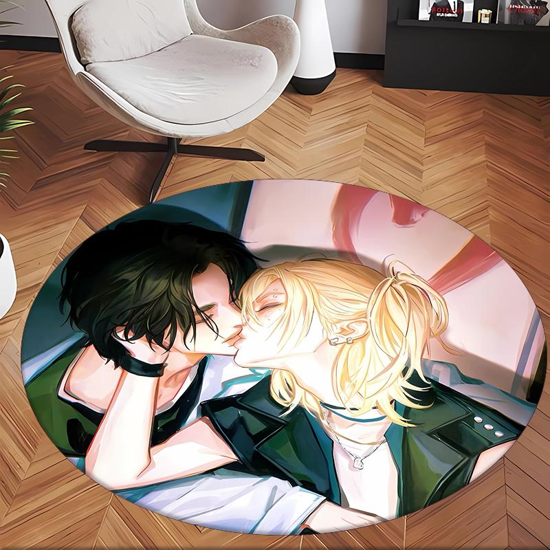 Hyunlix (1) Round Office Rug Decorative Floor Rug for Office Bedroom Living Room and Home Space