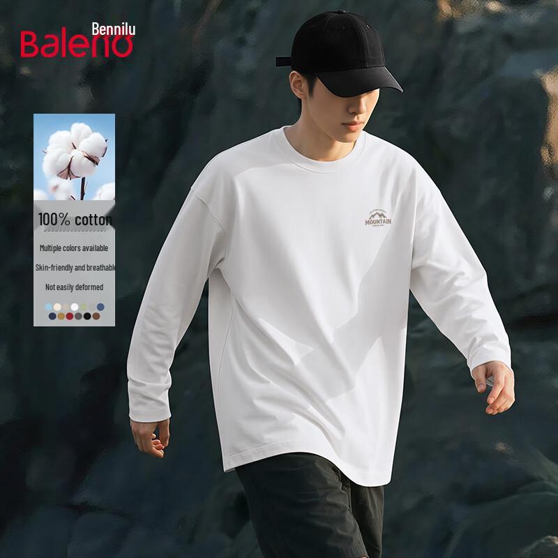 Baleno Men's Heavyweight Pure Cotton Long Sleeve T-shirt