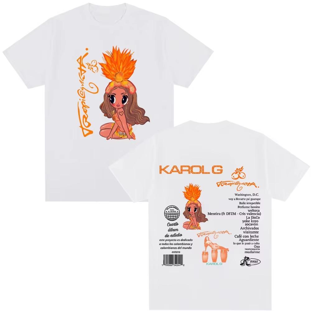 Karol G New Album Tropicoqueta Tshirts Men Women Clothing Fashion Hip Hop Harajuku Tshirt Casual Springsummer pure Cotton Top