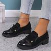 Casual One-pedal Shoes Women's Autumn Bow Thick Heel Single Shoes