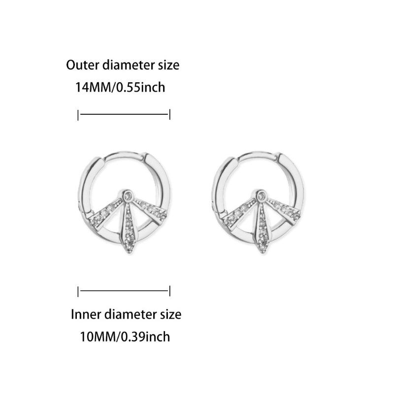 Light luxury diamond-set double-layer zircon ear buckle earrings butterfly love high-end fashion versatile earrings