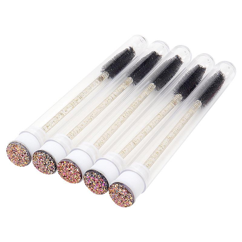 

Прозрачные кисти для наращивания ресниц с бриллиантами и многоцветной упаковкой