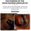 Snow Blower Accessory with Rubber Paddles and Metal Straps to Minimize Impeller Clearance for Improving Throwing Power