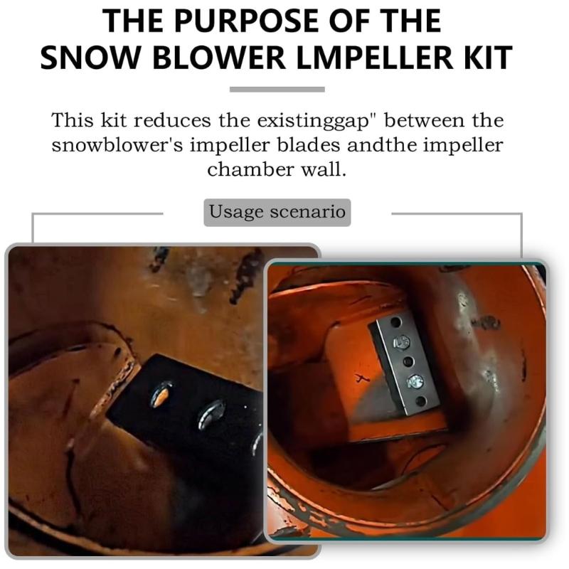 Snow Blower Accessory with Rubber Paddles and Metal Straps to Minimize Impeller Clearance for Improving Throwing Power