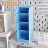 Macaron Color 4 Grid Oblique Insertion Desktop Organizer Pen Holder Pencil Makeup Brush Storage Box School Stationery Quality
