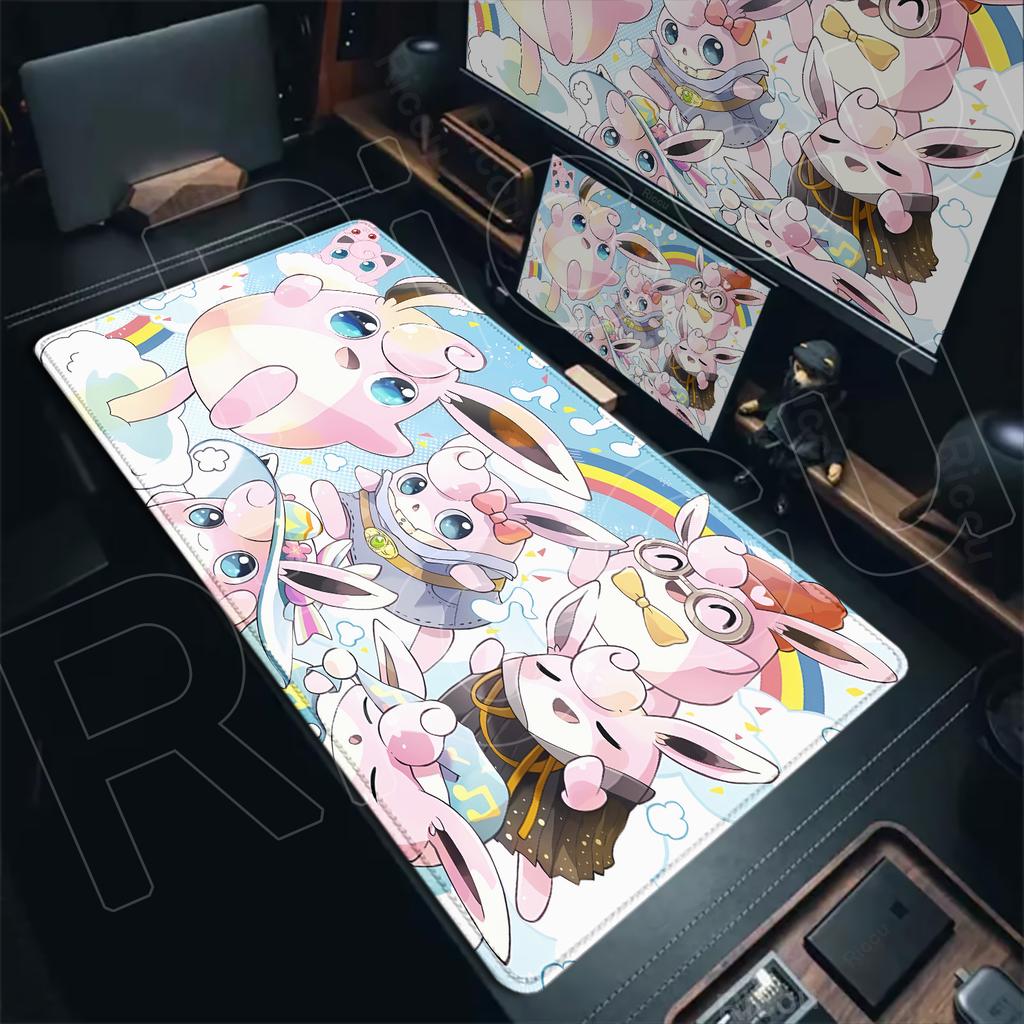 New Pink Cute Mouse Pad Pokemon Jigglypuff Mousepads Gaming Mousepad Large Keyboard Mat Desk Pad for Computer Laptop Mouse Pads