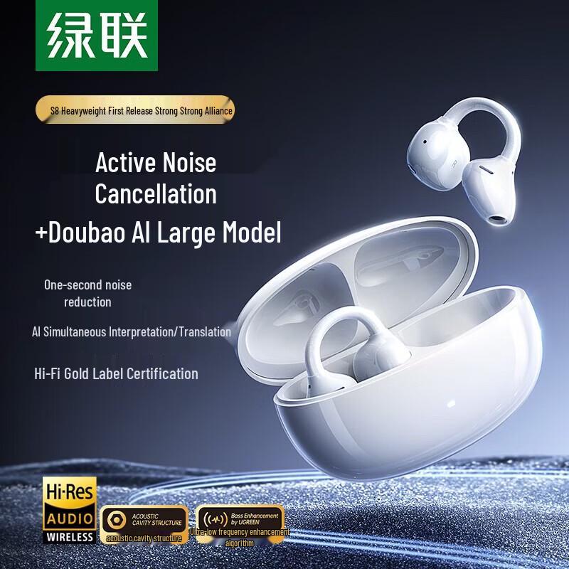 UGREEN S8 Open-Ear Clip-on Bluetooth Earphones with ANC