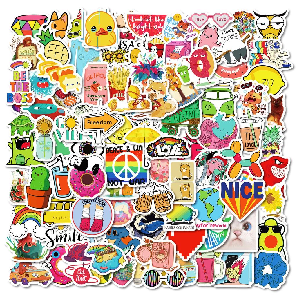 100 Kleine Größe 4cm Kleine Frische Mix and Match Aufkleber Niedliche Donut Panda Aufkleber