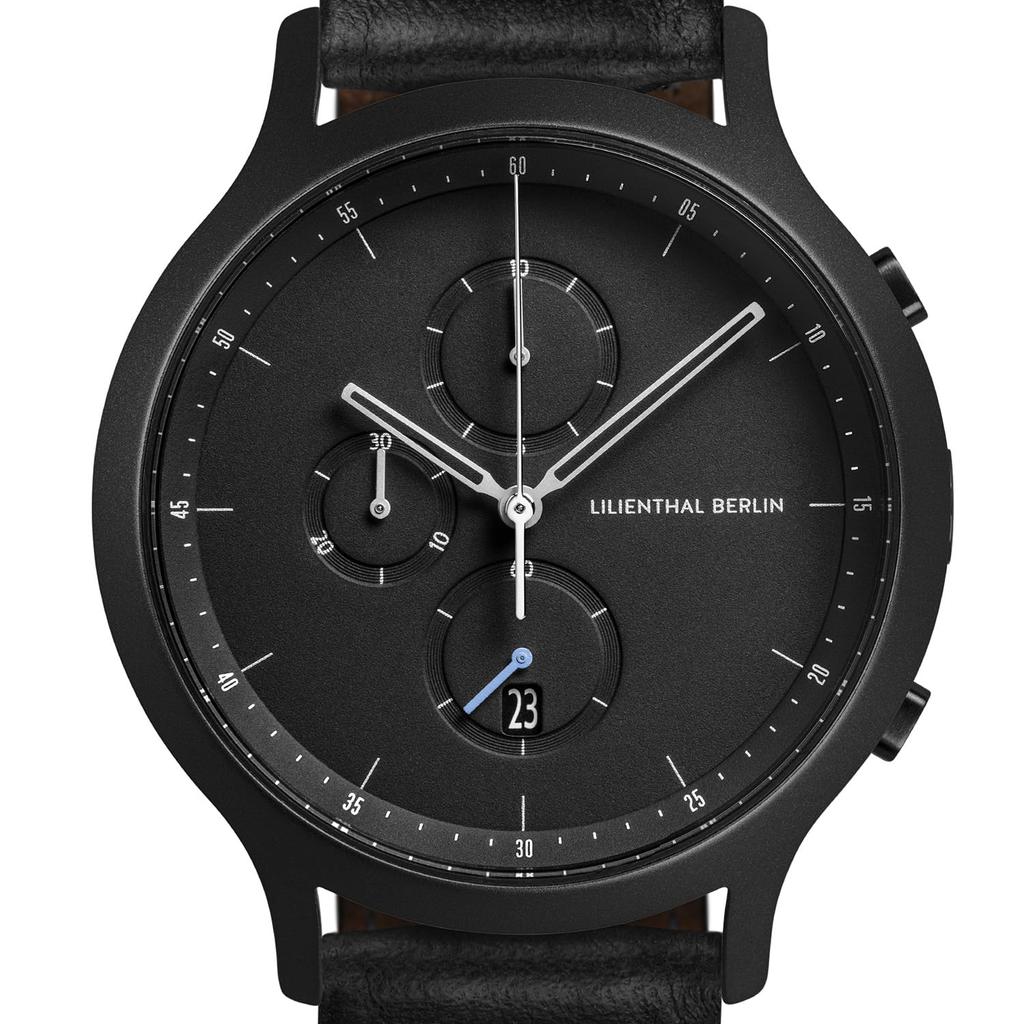 Lilianthal Berlin Chronograph Uhr mit Datum Hergestellt in Modell Schwarz Herren-Anzeige, Deutschland, C01-102-B004C,