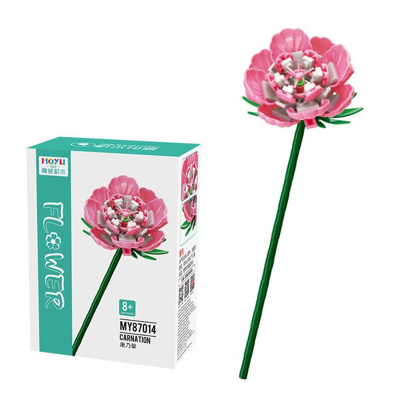Assembling Children Puzzle Building Blocks Flower Rose Lily Bouquet Model Toy