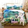 Kawaii BBKBRNK Bedding Set Single Twin Printed Bed Set With Pillowcase Bed Duvet Cover Soft Single Double Queen Super King Size