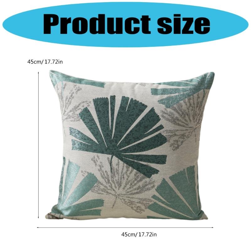 Leaf Pattern Jacquard Linen Pillow Cover Soft Textured Fabric Wrinkle Resistant Cushion Case For Living Room Bedroom