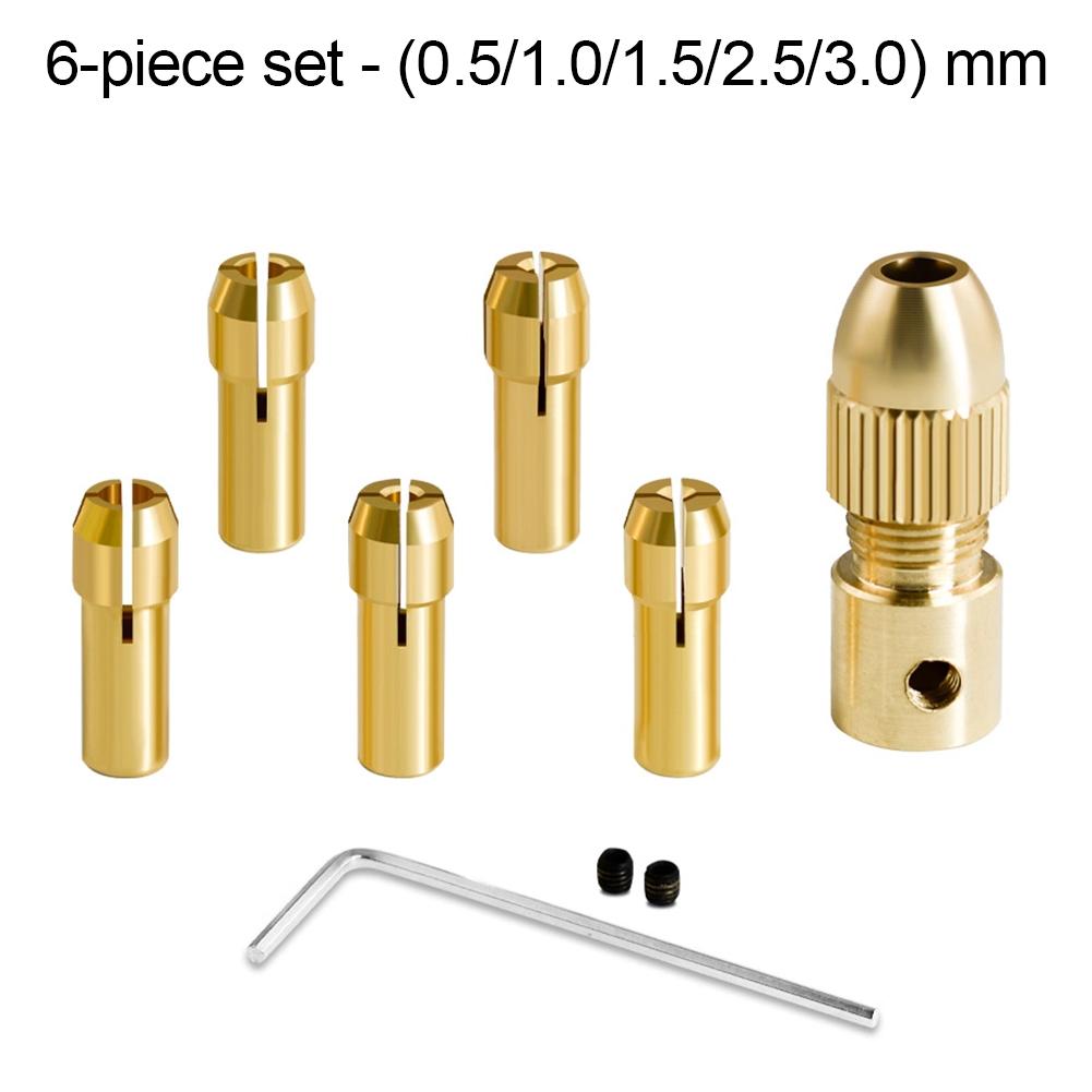 

Mini-Drill Chuck Set 8pcs 0.5-3mm Brass Collet Mini-Drill Chucks Motor Electric Drill Accessory Tool Bit Clamping Nut Adapter