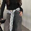 PU Leather Leather Fur Belt Faux Fur Y2K Waistband Vintage Plush Belt  Dress Decoration