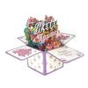 Creative Blessing Greeting Postcard 3D Pop-Up Tulips Roses Sunflowers Bouquet Card Gift For Her Friend Lover