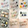 10Pcs Short Oval Colorful Polka Dot Press On Nails Dopamine Inspired Fresh Fake Nail Art Detachable Nail Patches