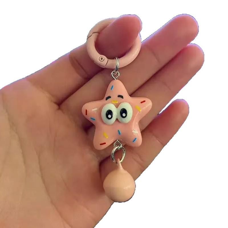 Patrick Star Baby Keychain - Cute Cartoon Backpack Accessory for Friends, Couples, and Girls.