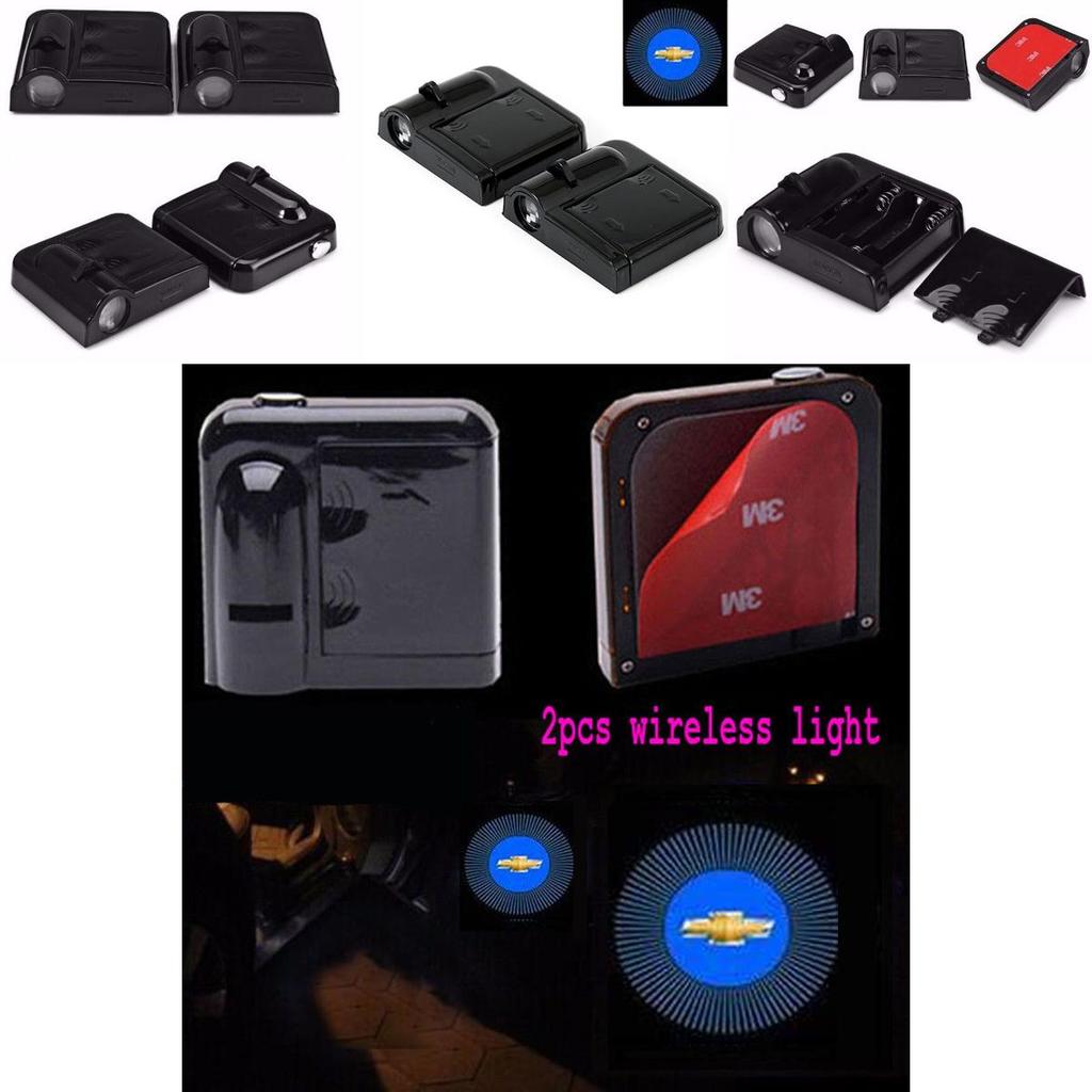 Wireless 2pc Led Courtesy Car Door Step Laser Welcome Ghost Lights For