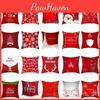 Festive Christmas Red Pillow Case Luxurious Cushion Cover For Cheerful Home Decor