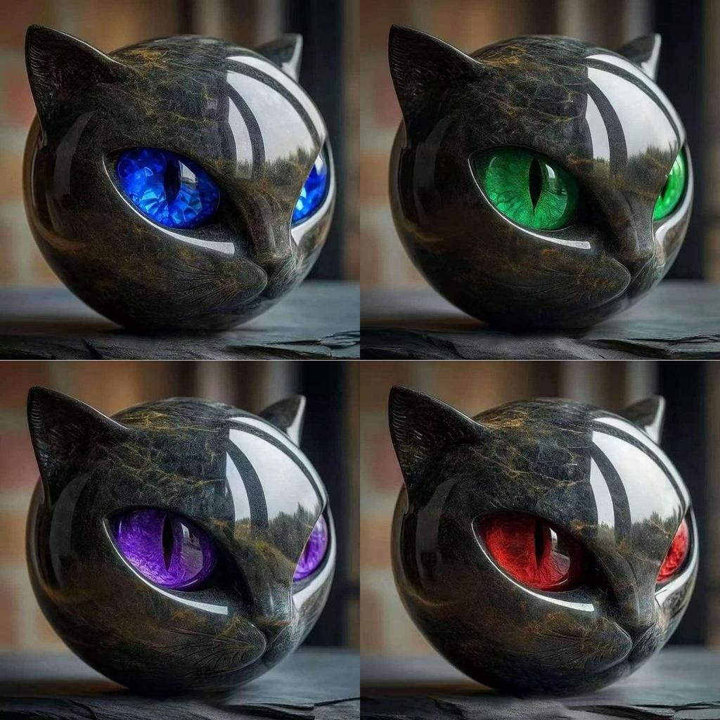 Creative Stone Patterned Cat Resin Ornaments For Party Decor And Giftgiving