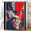 Music Shower Curtain Rockstar Backdrop Stage Performance Decor Rock Band Concert Theme Bathroom Fabric Wall Hanging Artistic Hom