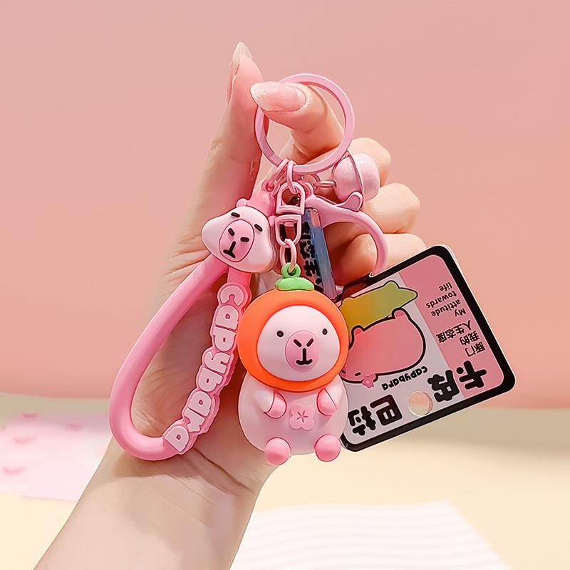Pink Capybara Costume Resin Keyring Cartoon Pendant For Kids And Fans Animal