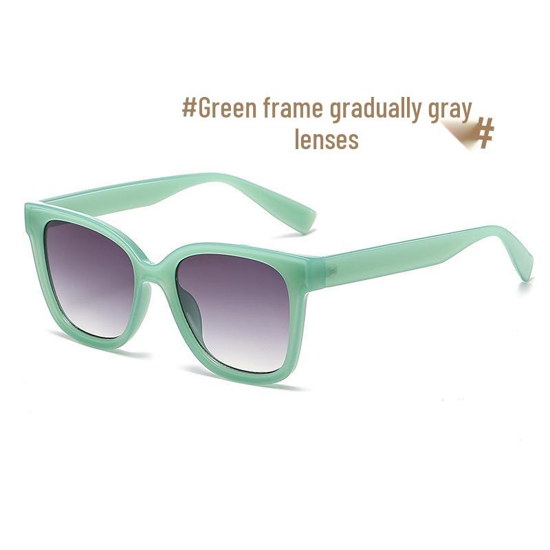 European Style Large Frame Sunglasses with Colorful Glasses Frame - UV Protection, Slimming Effect, High-End Feel