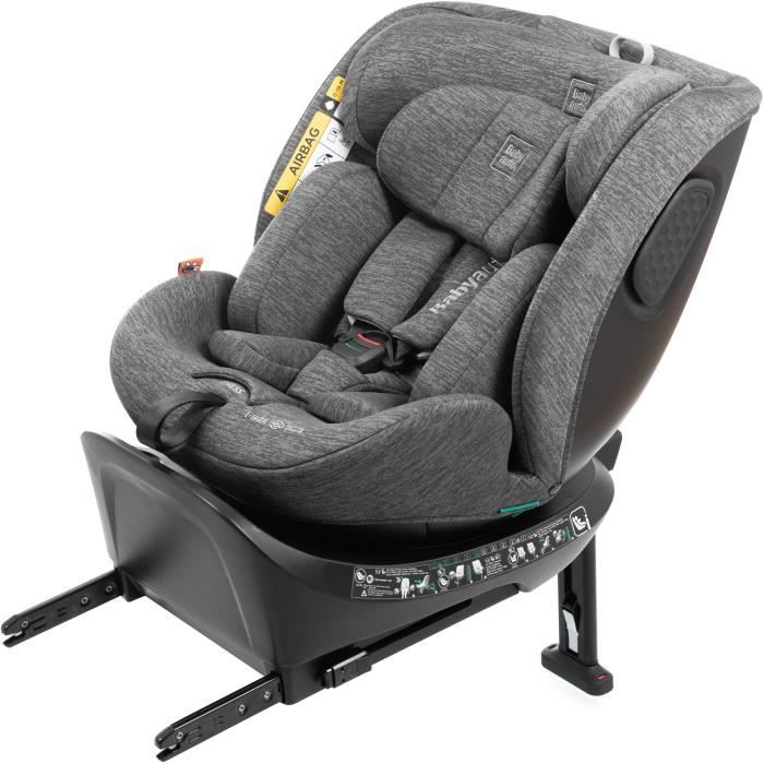 Autositz - BABYAUTO - CORE - Gruppe 0/1/2/3 - 40 / 150 cm - I-Size - Isofix - Drehbar - Verstellbar - Neugeborenenverkleinerer - Grau