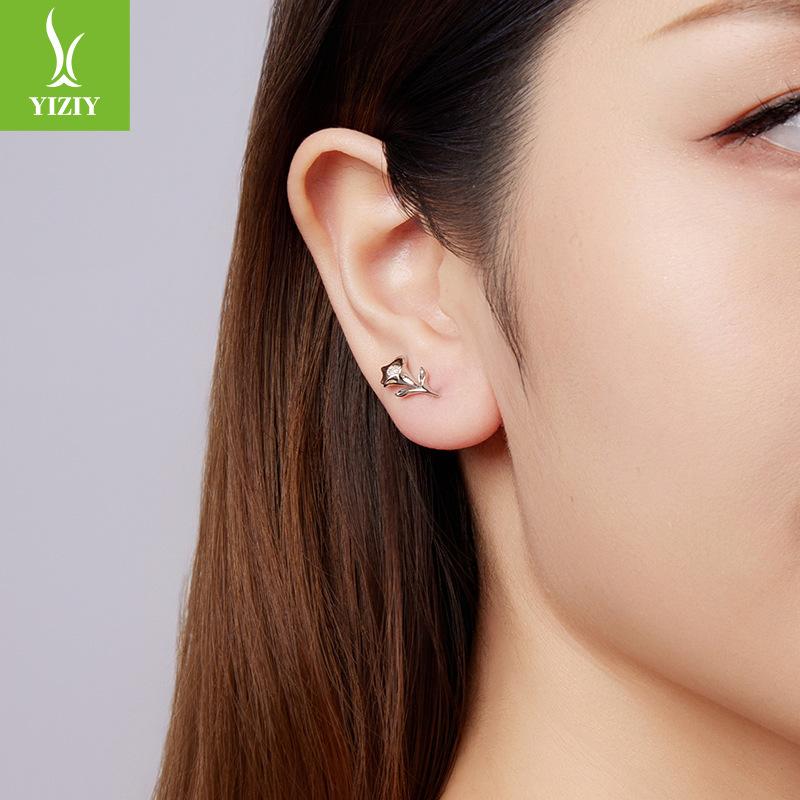 S925 Sterling Silver Calla Lily Ear Hook Women'S Pure Flower Multi-Wear Earrings Earrings