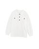 Azura Exchange White Plus Size Long Sleeve Flap Pocket Henley Top